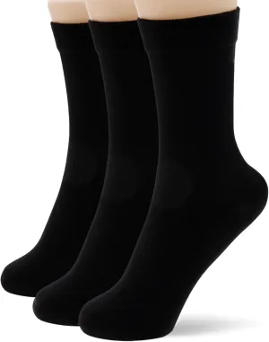 Thin Crew Socks for Women - Dress Socks - Soft Cotton Socks - Crew Socks for Business Trouser Casual 3-6 Pairs