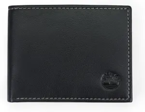 Timberland Men's Leather Wallet With Attached Flip Pocket, Black (Blix), One Size