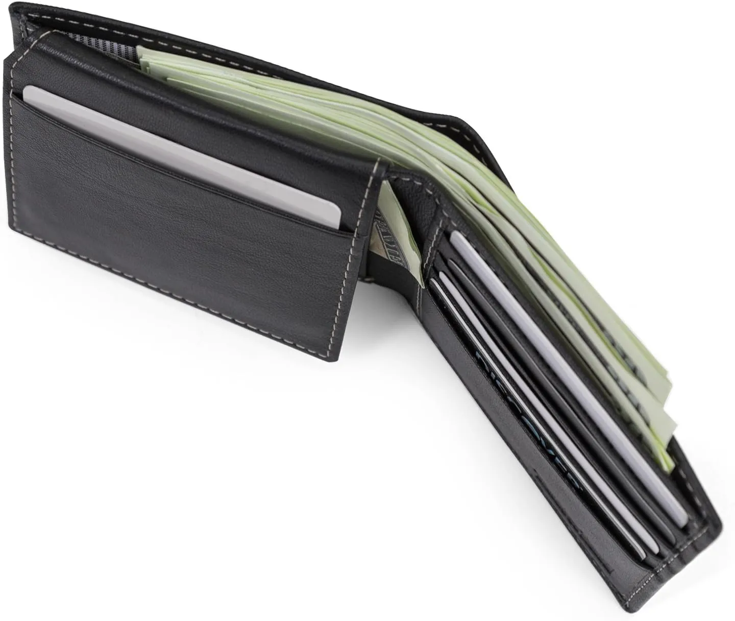 Timberland Men's Leather Wallet With Attached Flip Pocket, Black (Blix), One Size