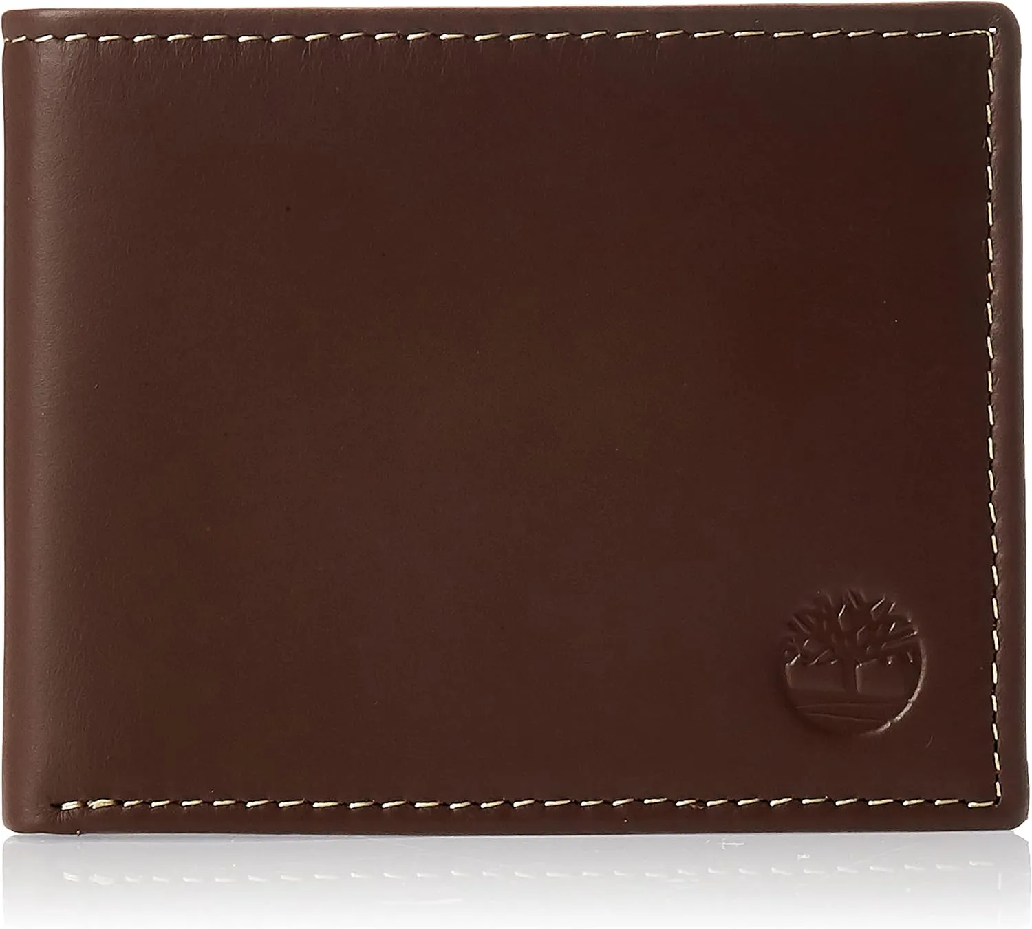 Timberland Men's Leather Wallet With Attached Flip Pocket, Brown (Hunter), One Size
