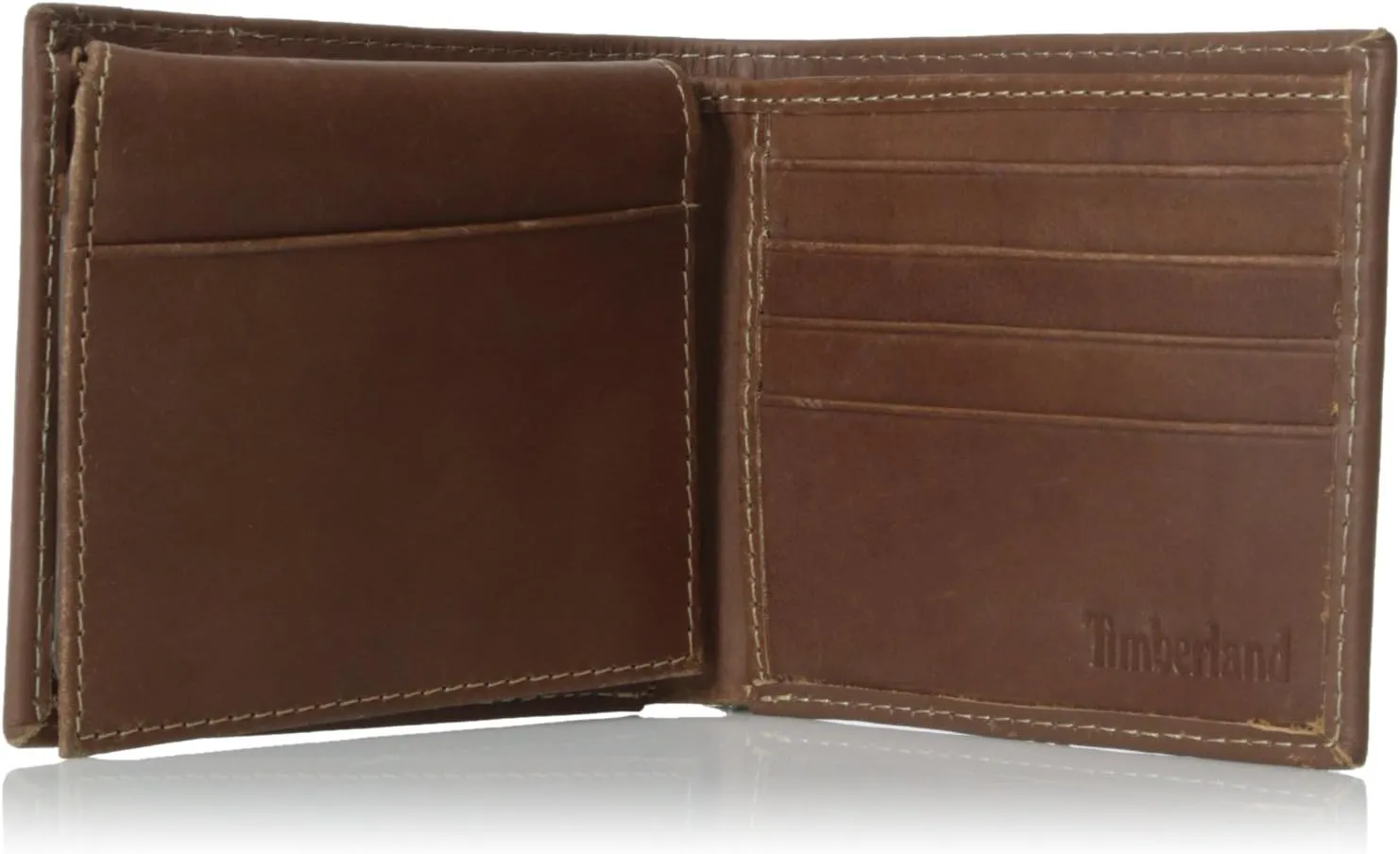 Timberland Men's Leather Wallet With Attached Flip Pocket, Brown (Hunter), One Size