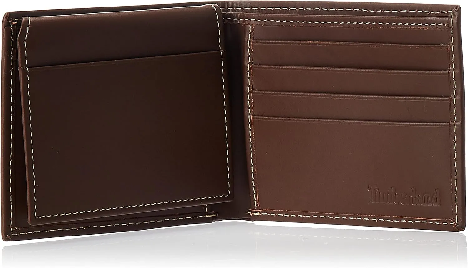 Timberland Men's Leather Wallet With Attached Flip Pocket, Brown (Hunter), One Size