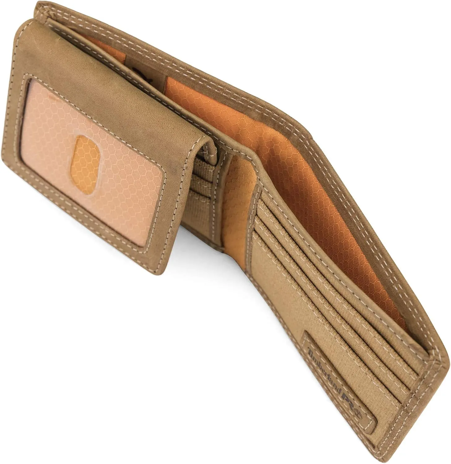 Timberland PRO Men's Leather RFID Wallet with Removable Flip Pocket Card Carrier