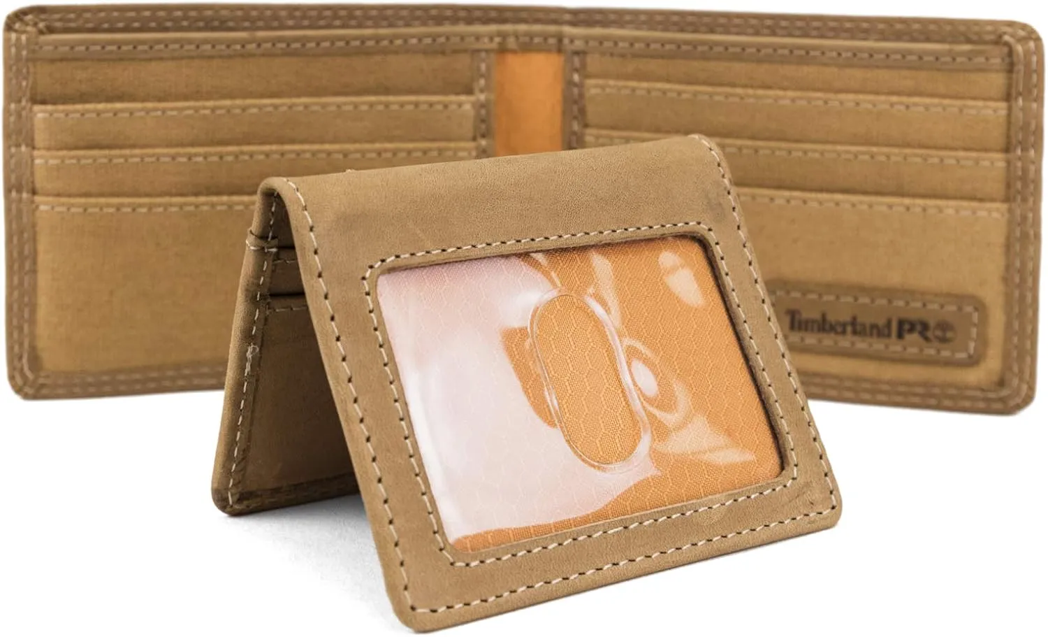 Timberland PRO Men's Leather RFID Wallet with Removable Flip Pocket Card Carrier