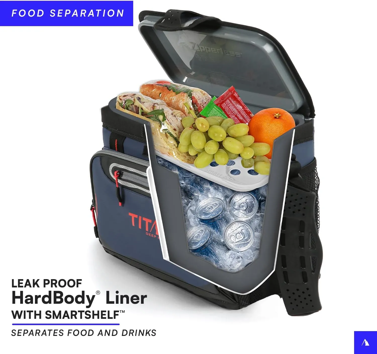 Titan Deep Freeze Coolers - Zipperless Hardbody Cooler - Deep Freeze Insulation, HardBody Liner, and SmartShelf