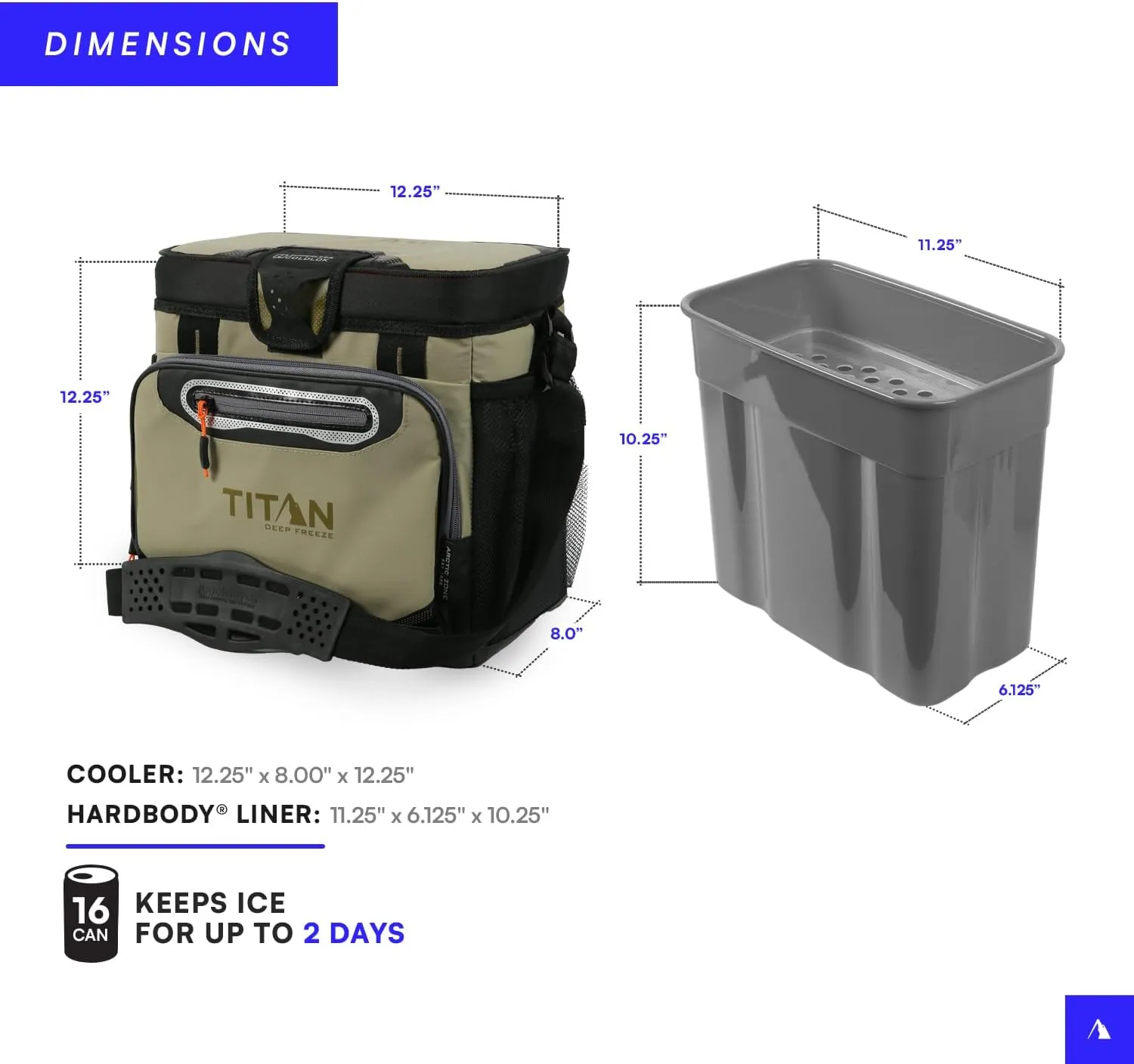Titan Deep Freeze Coolers - Zipperless Hardbody Cooler - Deep Freeze Insulation, HardBody Liner, and SmartShelf