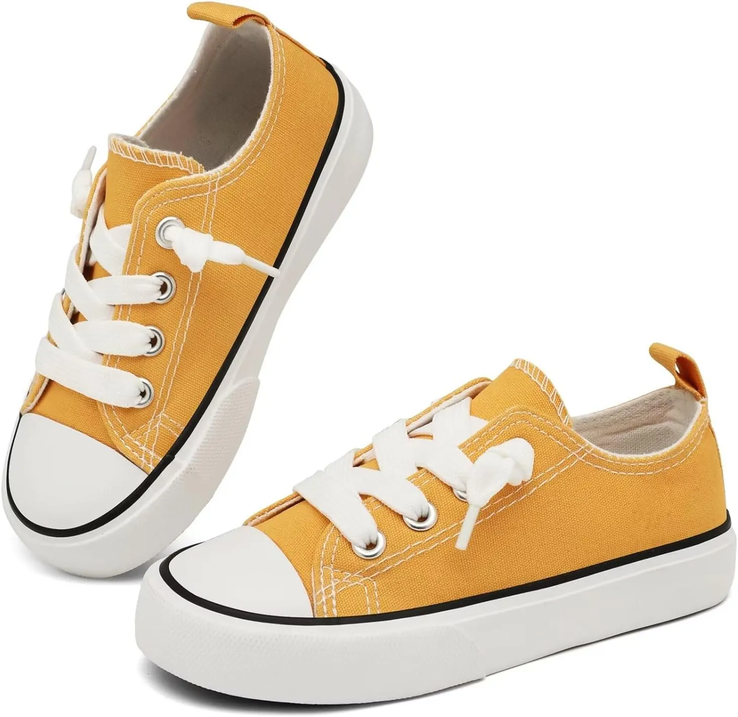 Toddler Little Kid Cushioned Canvas Shoes Slip On Sneakers Soft and Durable