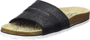 TOM TAILOR Women's Slide Sandal, Black, 7