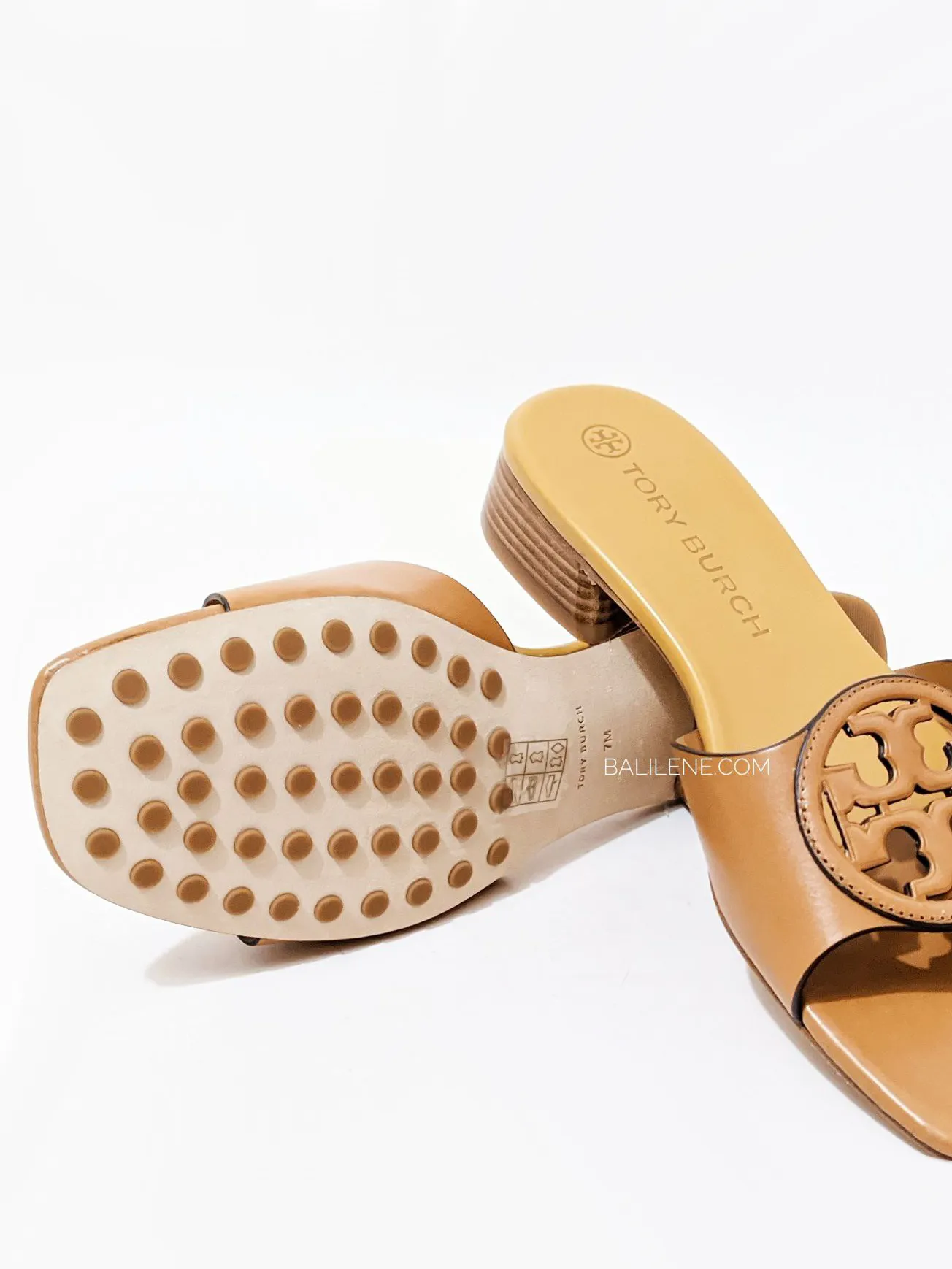 Tory Burch Bombe Miller Slide Calf Leather Caramel Corn/Hornet