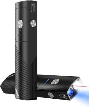 TOURIT Flat EDC Flashlight 1000 Lumens, Rechargeable Flashlight with Red Beam, UV Light, Compact Pocket Flashlight, LED Flashlight with Magnetic Base, Black