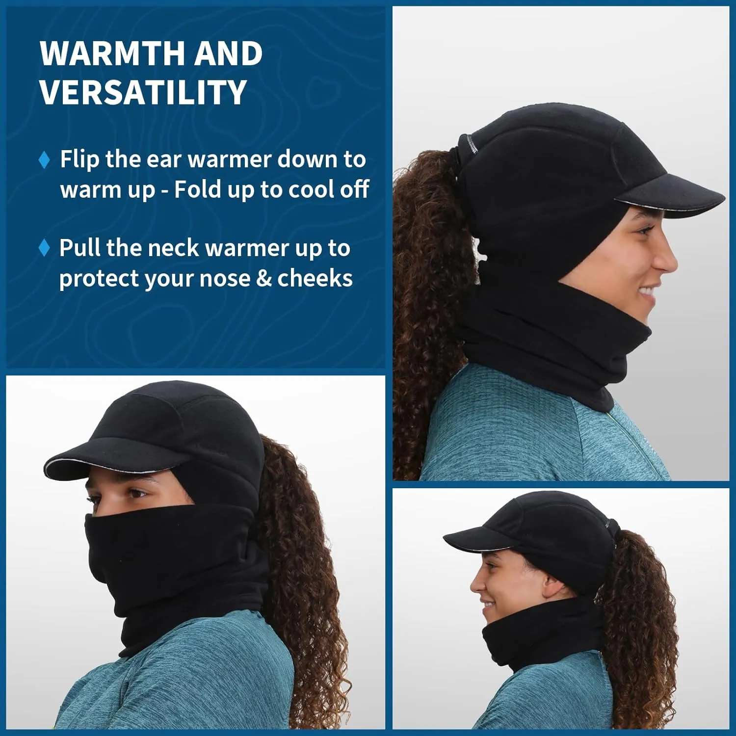 TrailHeads Women's Trailblazer Adventure Ponytail Cap and Microfleece Neck Warmer Gift Set