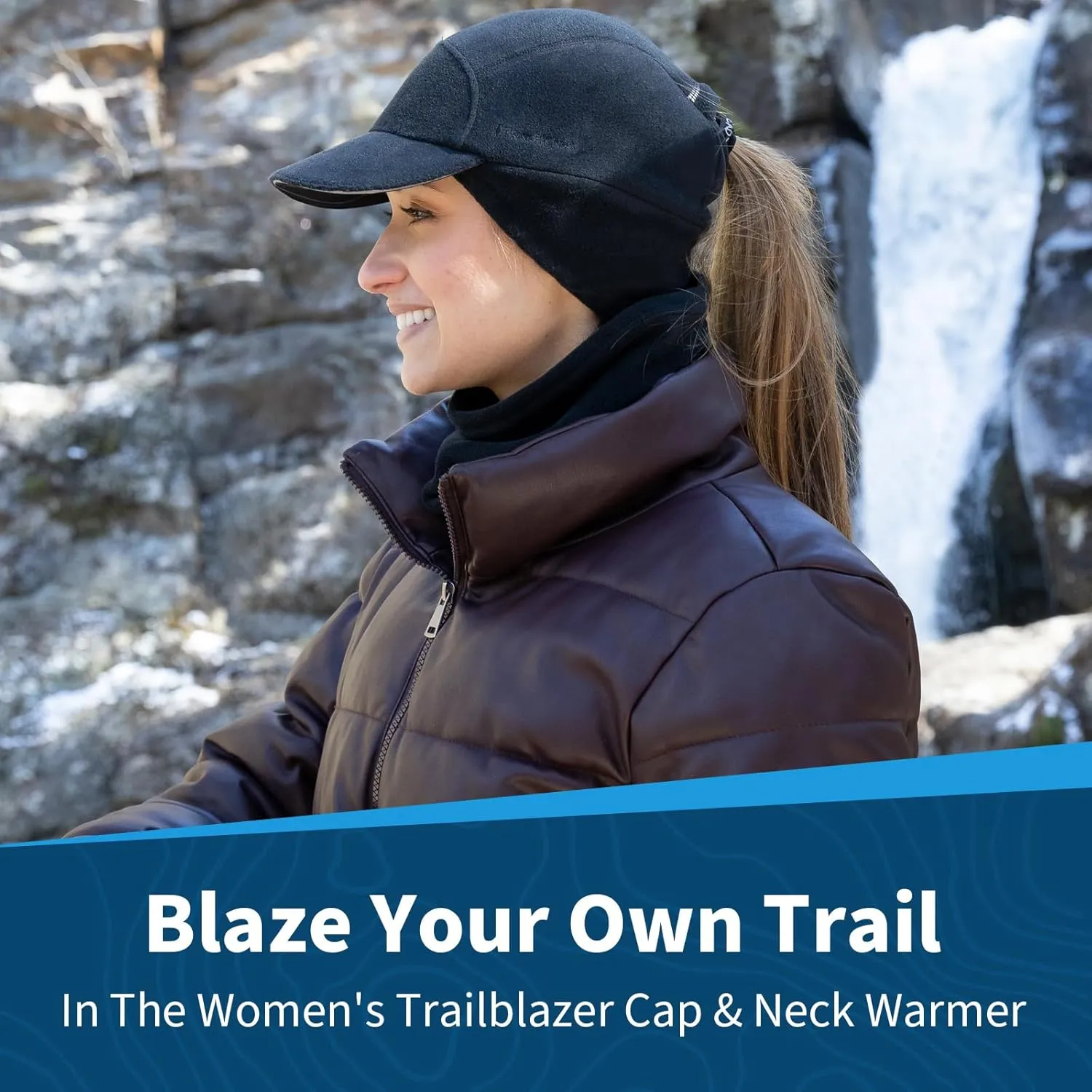TrailHeads Women's Trailblazer Adventure Ponytail Cap and Microfleece Neck Warmer Gift Set