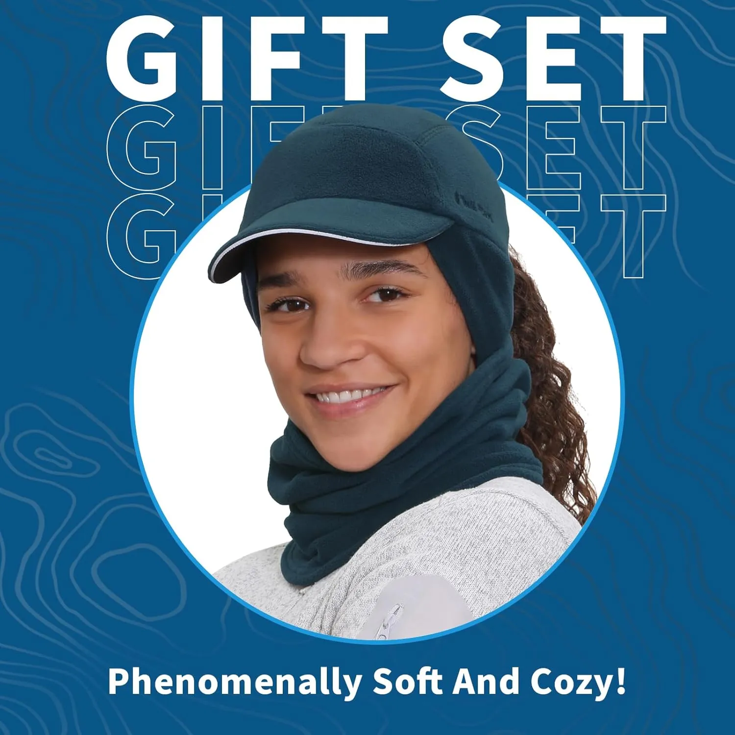 TrailHeads Women's Trailblazer Adventure Ponytail Cap and Microfleece Neck Warmer Gift Set