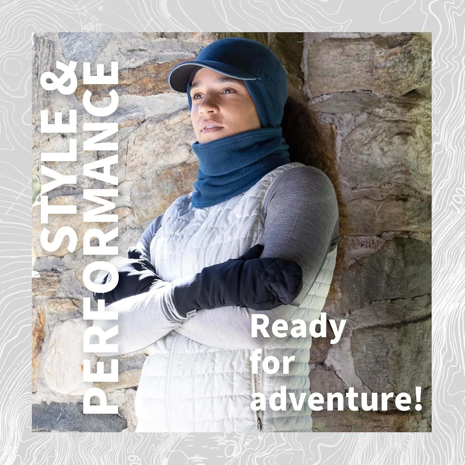 TrailHeads Women's Trailblazer Adventure Ponytail Cap and Microfleece Neck Warmer Gift Set