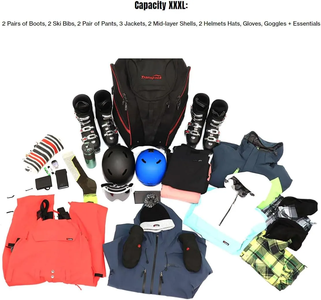 TRANSPACK COMPETITION PRO Unisex Water-Resistant 80 L Ski/Snowboard Boot Helmet Goggles & Gear Backpack Bag