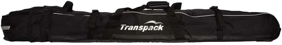 TRANSPACK SKI VAULT PRO Unisex Padded Straps Heavy-Duty Water-Resistant Boot & Ski Bag, Black w/Silver Electric