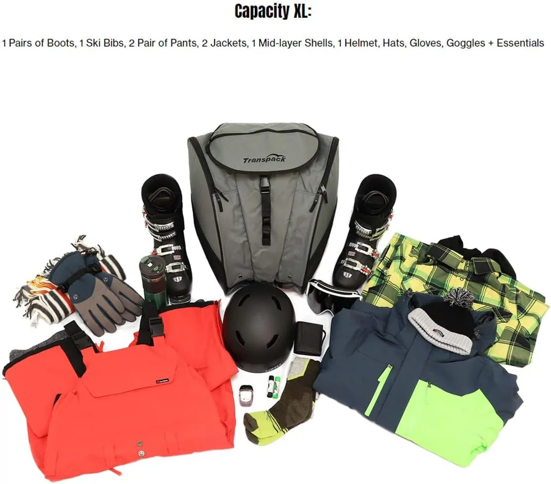 TRANSPACK Unisex Adults XTR 53 L Tough Water-Resistant Ski/Snowboard Boot Helmet Goggles & Gear Backpack Bag