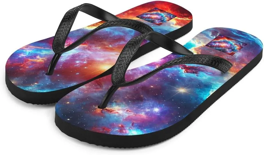 Unisex Comfort Cushion Starry Nebula Meditative Yoga Flip Flops