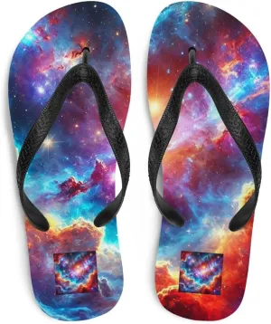 Unisex Comfort Cushion Starry Nebula Meditative Yoga Flip Flops