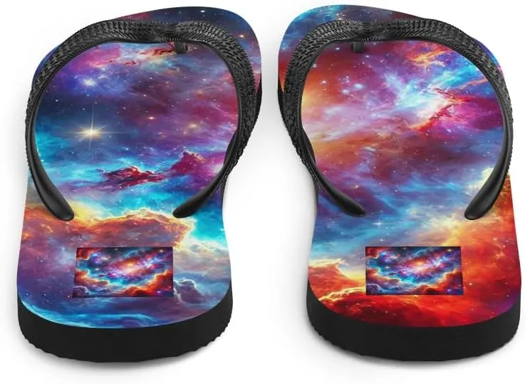 Unisex Comfort Cushion Starry Nebula Meditative Yoga Flip Flops