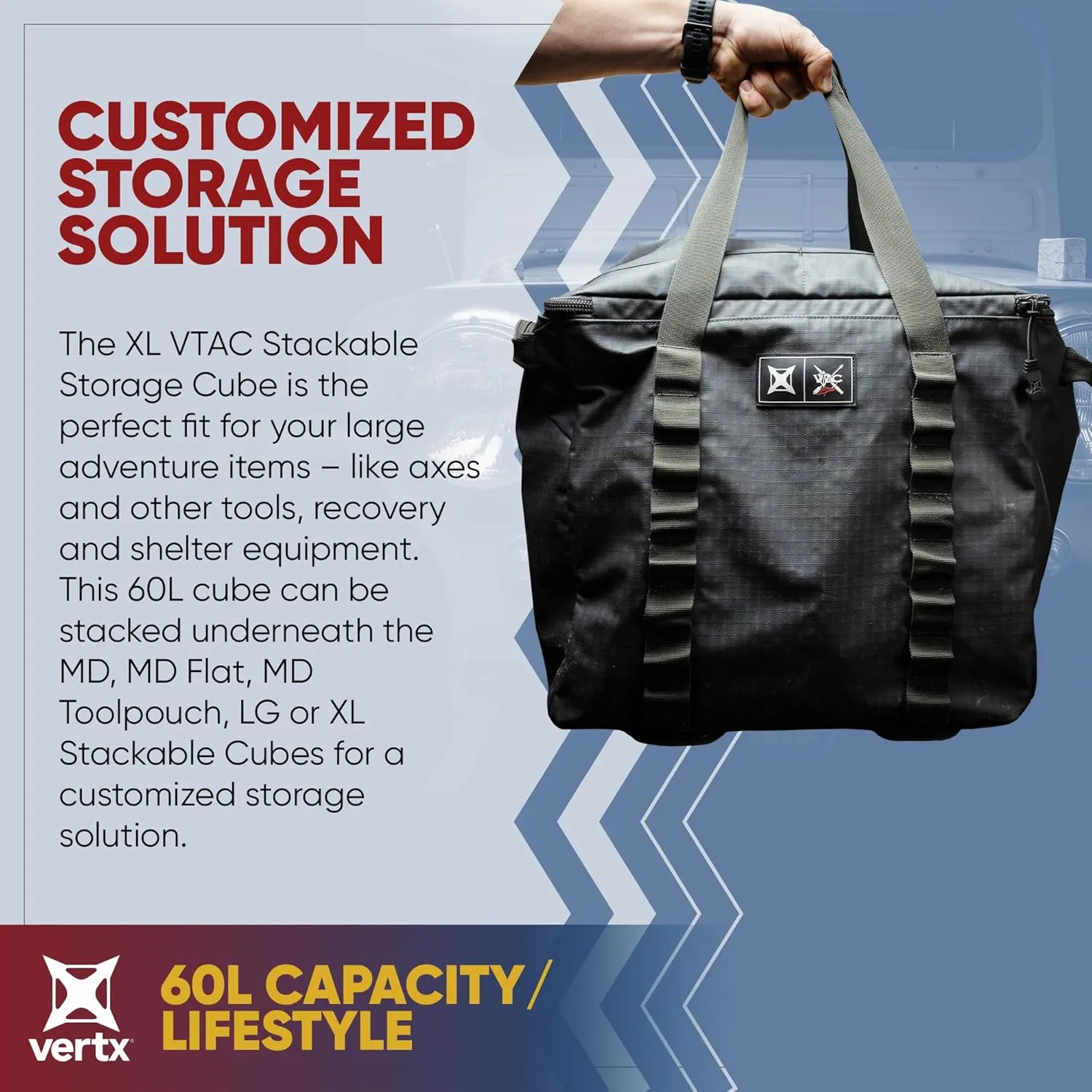 Vertx VTAC Stackable Storage Cube, Car Tactical Gear Carry Bag Organizer, Ammo, Mag, EDC Storage Travel Carrying Containers