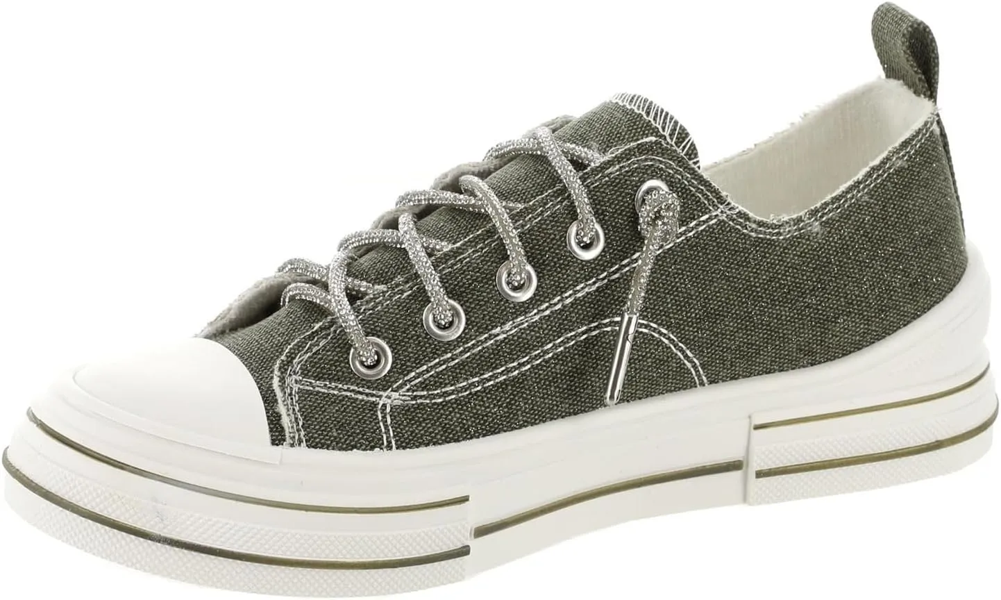 Very G Womens Aman Lace Up Canvas Sneaker
