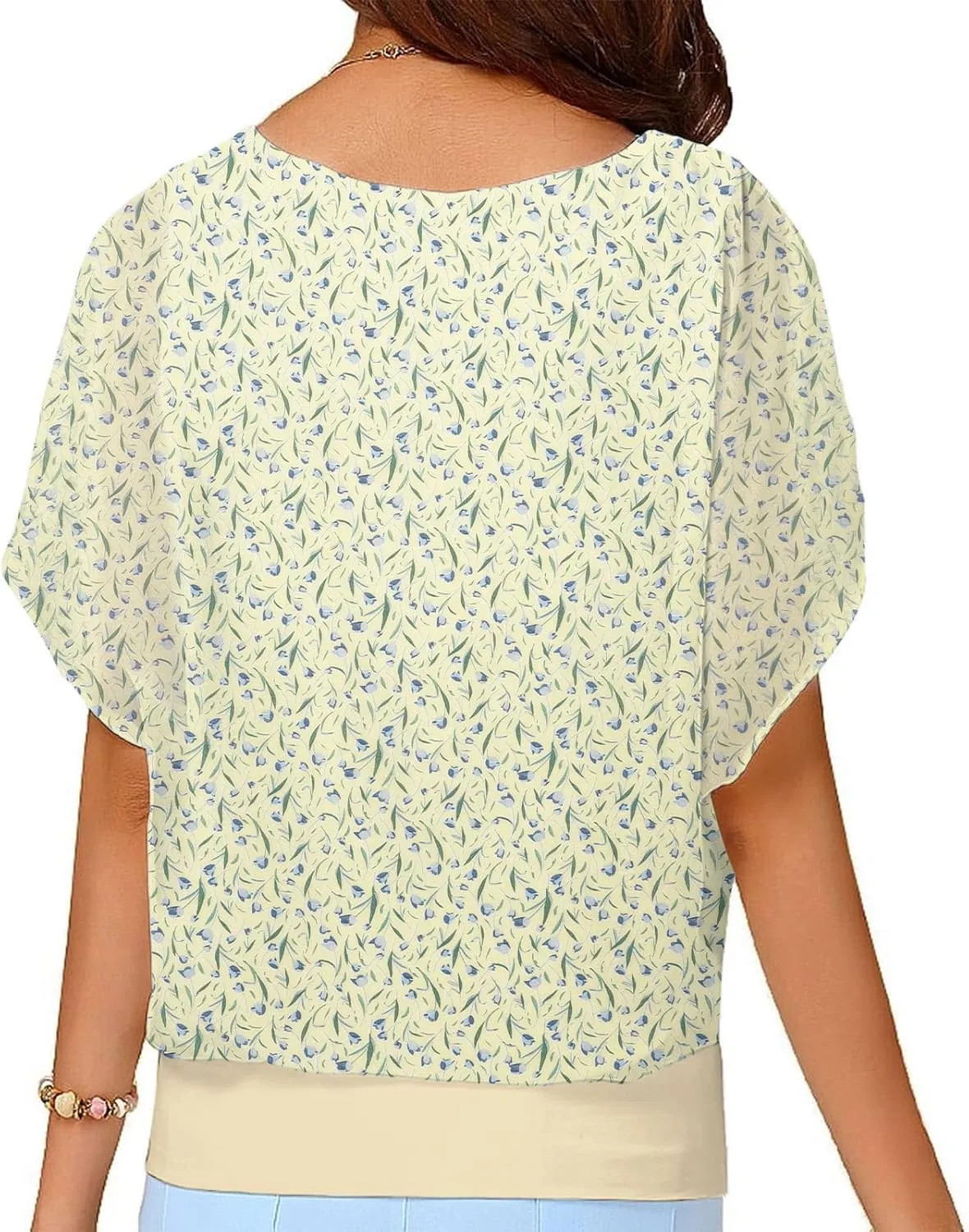 VIISHOW Women's Summer Loose Casual Short Sleeve Chiffon Top T-Shirt Blouse