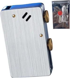 Vintage Kerosene Lighter 【One-Touch Ignition，Refillable Fuel，Soft Flame Design】 Trench Lighter with 6 Flint Set Retro Pocket Lighter for Men (Fuel Not Included)(Silver)