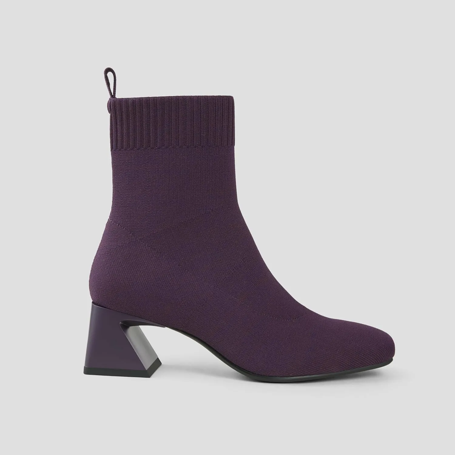 VIVAIA Regina Pro Women's High Heels Ankle Boots Slip on Square Toe Ankle Booties 2.2'' Mid-High Chunky Heel Booties Lady Dress Short Winter Fall Boots