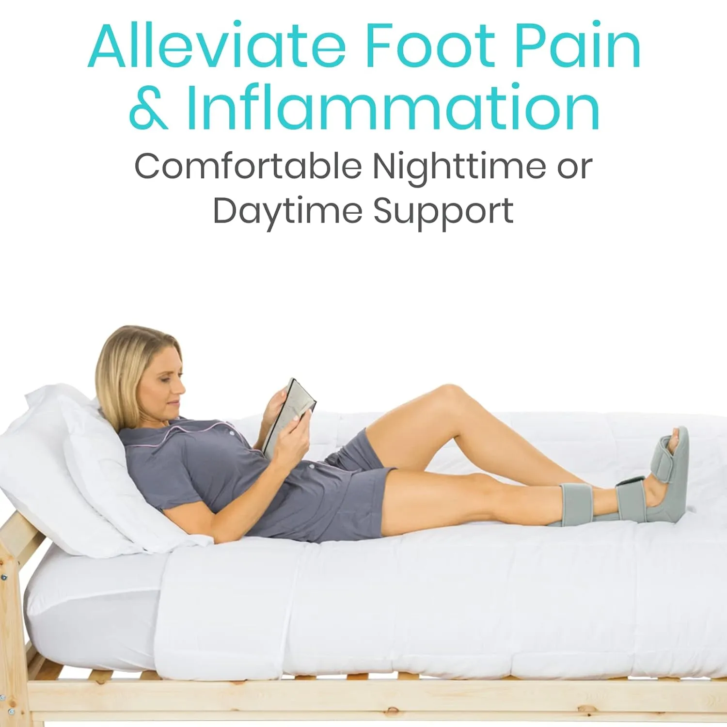 Vive Plantar Fasciitis Night Splint Plus Trigger Point Stretch Wedges - Soft Leg Brace Support, Orthopedic Sleeping Immobilizer Stretch Boot (Large: Men's: 8.5-11, Women's: 10-12)