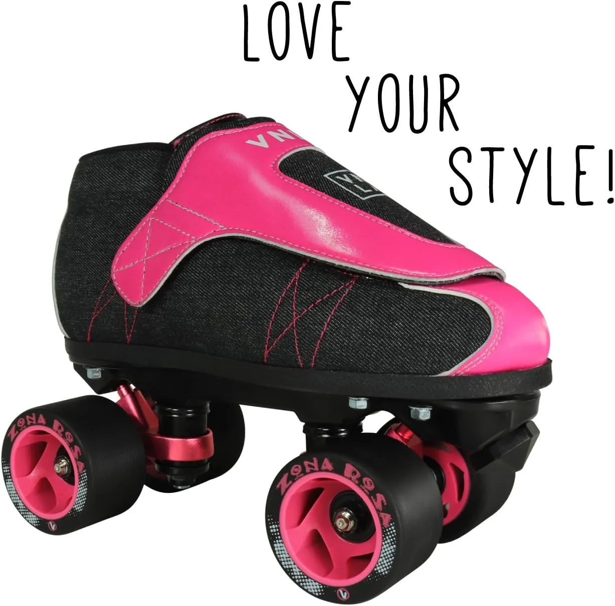 VNLA Junior Zona Rosa Jam Skates for Men and Women - Indoor Unisex Roller Skates for Tricks and Jam Skating