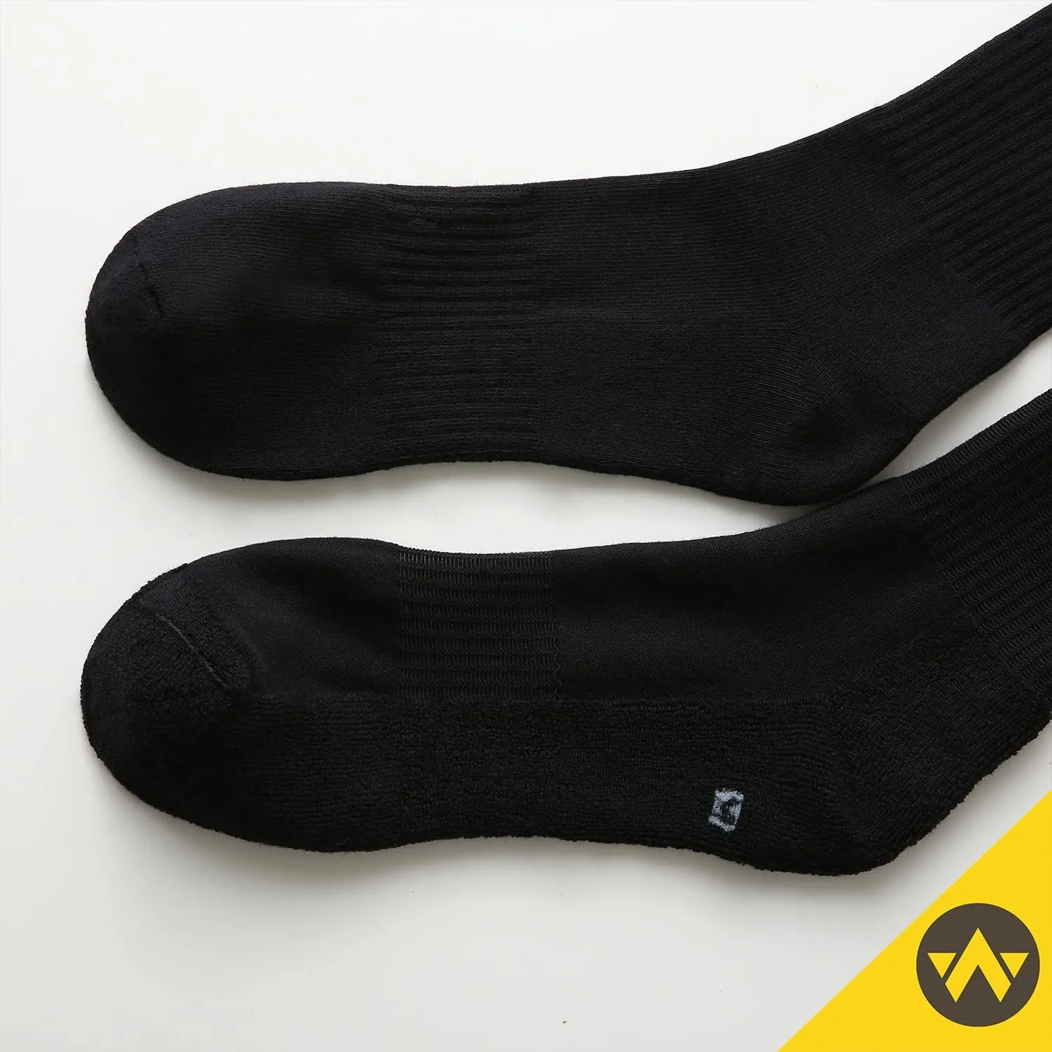 WANDER Men's Running Crew Socks 6 Pairs Cotton Athletic Socks for Men Cushion Performance Socks 8-12/12-15