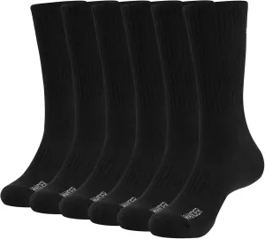 WANDER Men's Running Crew Socks 6 Pairs Cotton Athletic Socks for Men Cushion Performance Socks 8-12/12-15
