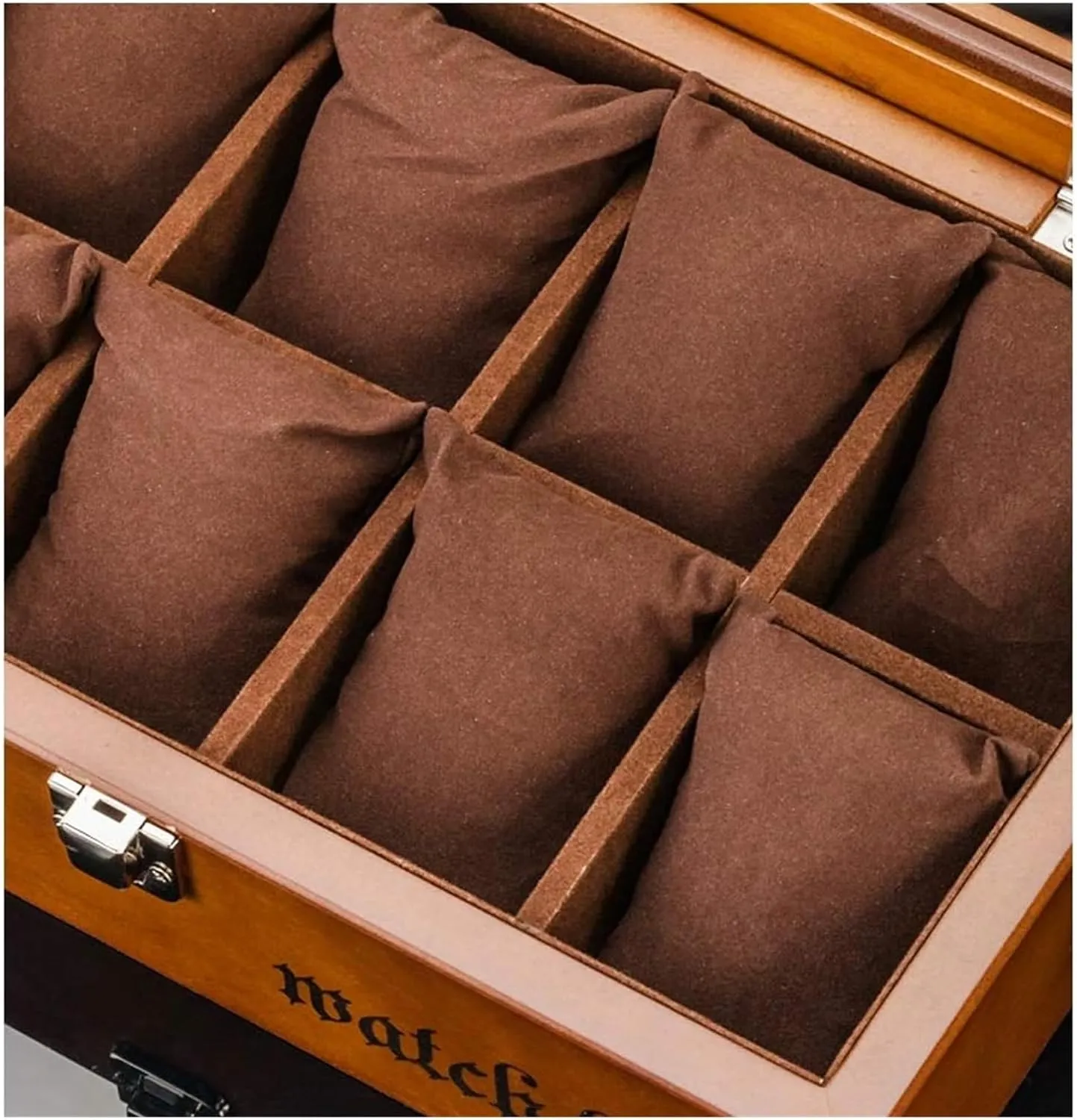 Watch Case,Wood Watch Box Organizer for Men Women with 8Slots, Elegant Watch Case Display Holder with Glass Topped Mens Large Watches Storage for The Husband and Friend,