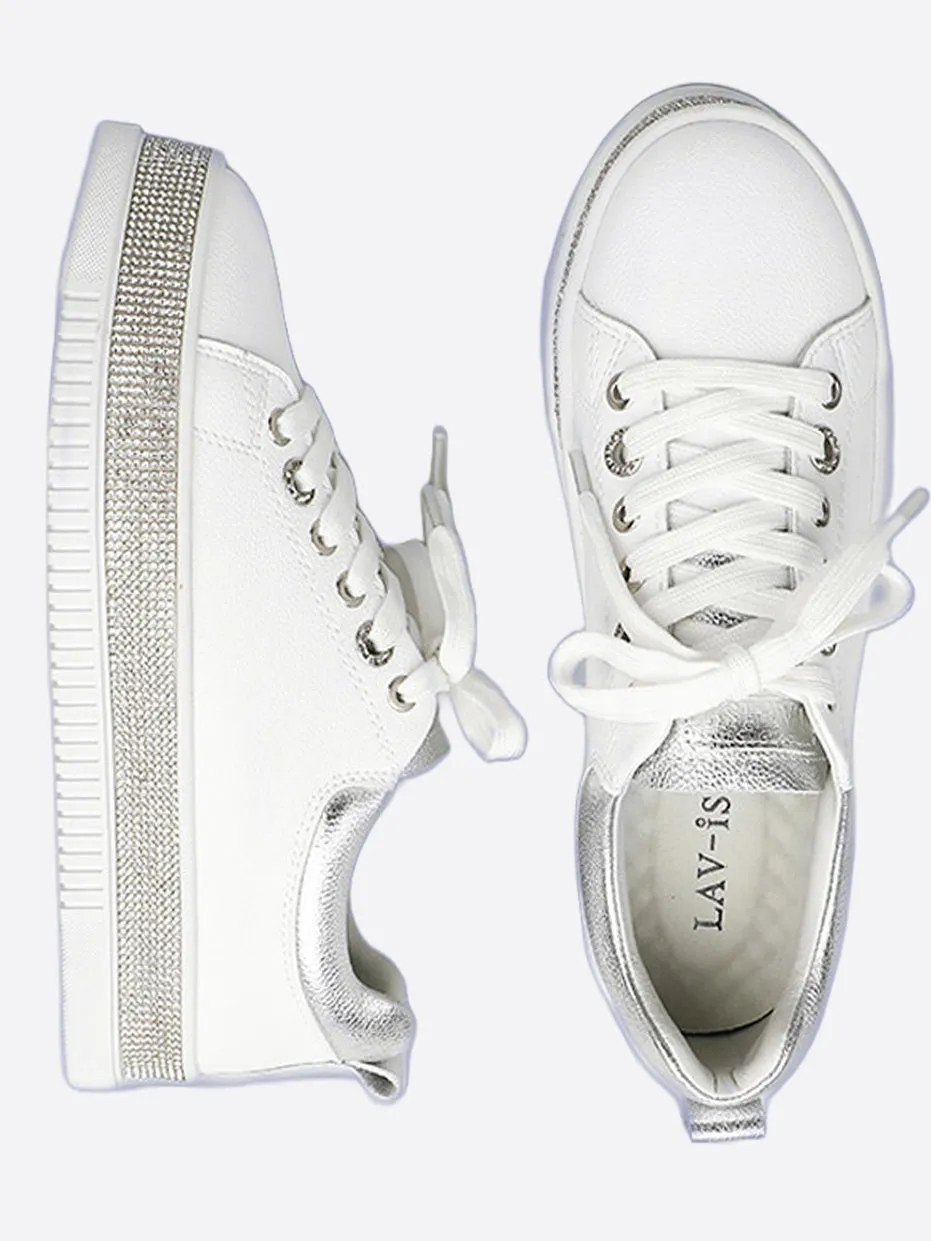 White Crystal Sneakers