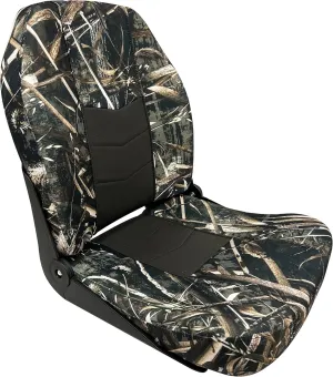 Wise 3340-1785 Quantum Series Fold Down Fishing Boat Seat, Max 5 Camo/Jazz Black