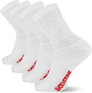 Wolverine Men's Cotton Boot Crew Socks with Breathable Cotton Cushioning (4 Pairs)
