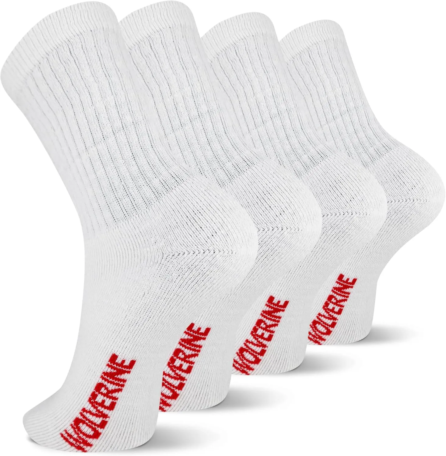Wolverine Men's Cotton Boot Crew Socks with Breathable Cotton Cushioning (4 Pairs)
