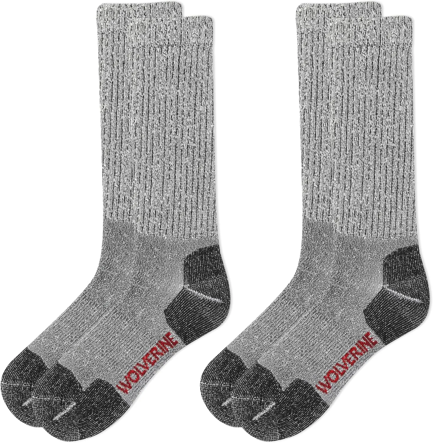 Wolverine Men's Safety Toe Work Boot Crew Socks with Durable Cushioning (2 Pairs)