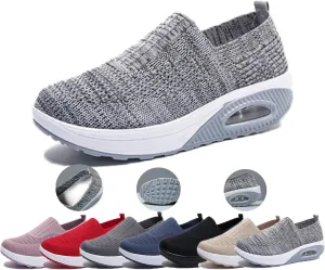 Women Orthopedic Sneakers Walking Shoes,Mesh Breathable Arch Support Slip-on Arch Support Reduces Foot Fatigue Light Air Cushion Orthopedic