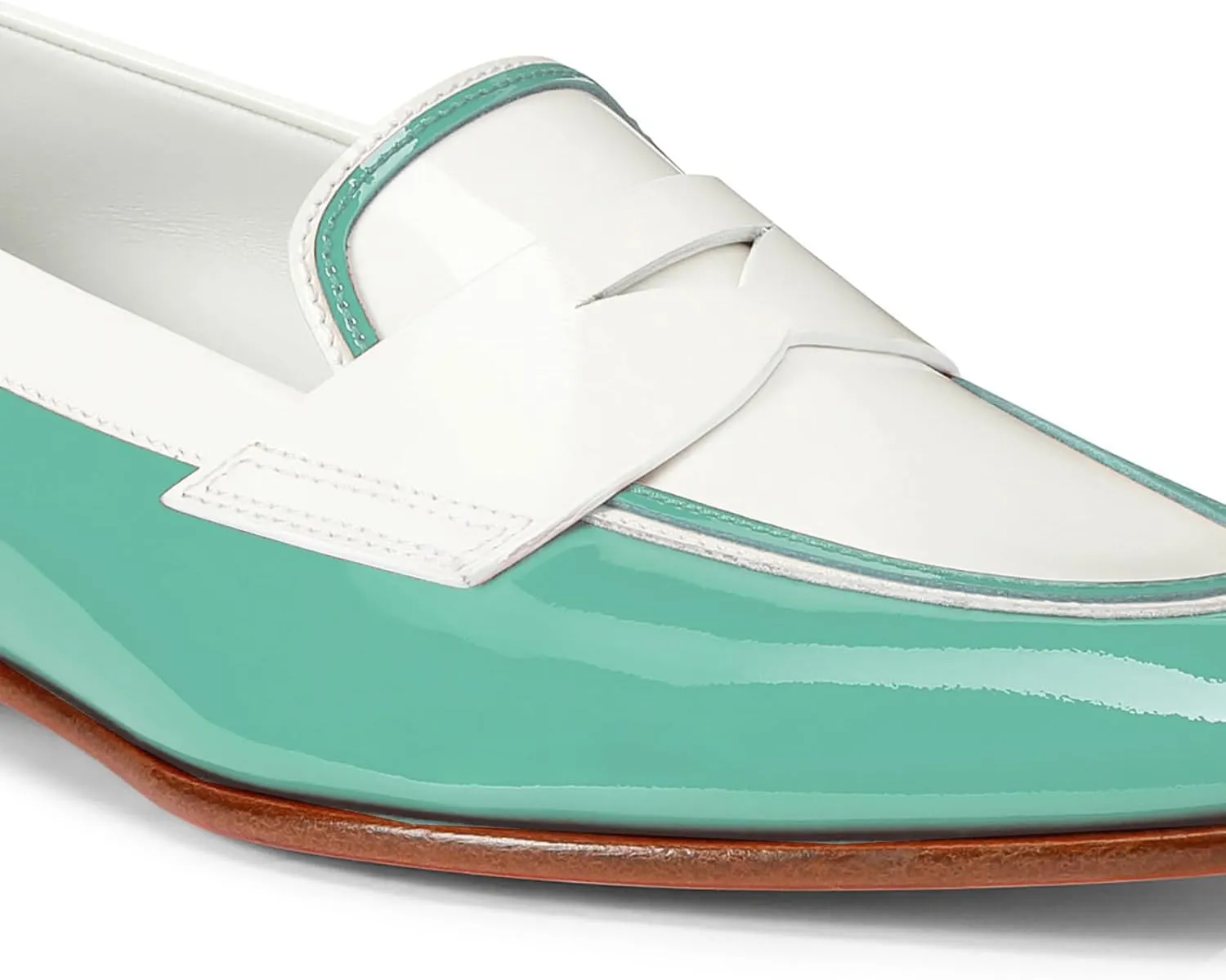 Women Patent Slip On Loafer Flats Two Tone Round Toe Flat Heel Penny Loafers Casual 1 inch Low Heel Loafer Dress Shoes Oxford Comfort Chic Colorblock Office Ladies Basic 4-11 M US