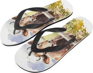 Women Sunflower Flip Flop Sandal, Tie-Dye Classic Men's Thong Sandals Bathroom Soft Comfort Fit Unisex