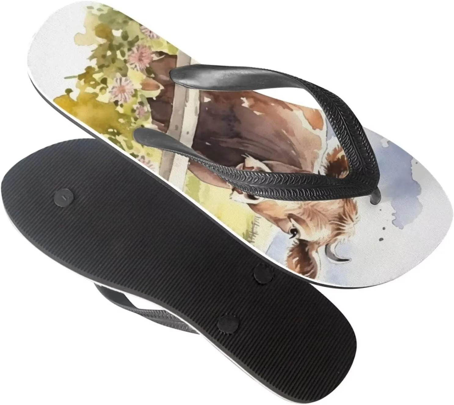 Women Sunflower Flip Flop Sandal, Tie-Dye Classic Men's Thong Sandals Bathroom Soft Comfort Fit Unisex