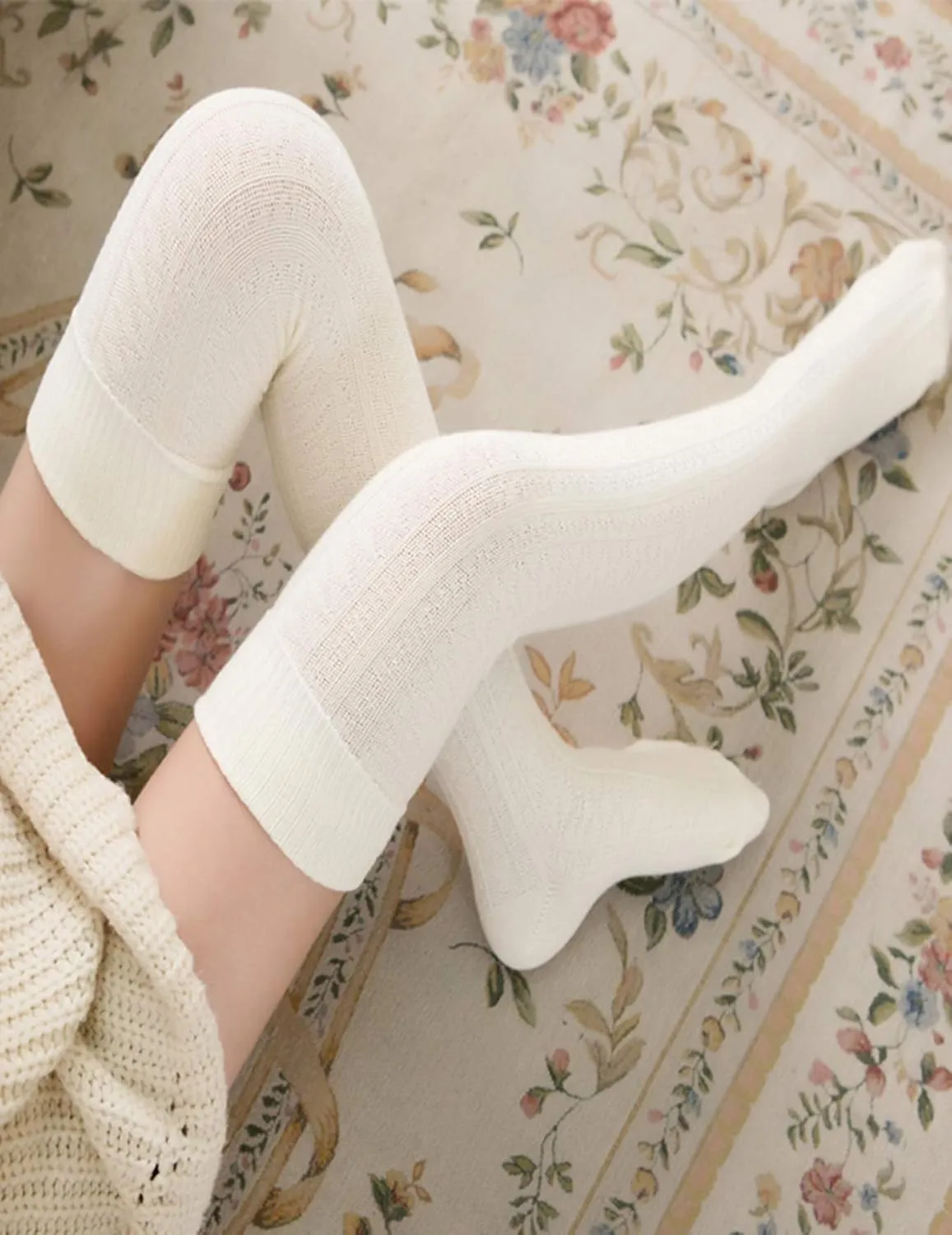 Women Thigh High Socks Extra Long Cotton Knit Warm Thick Tall Long Boot Stockings Leg Warmers