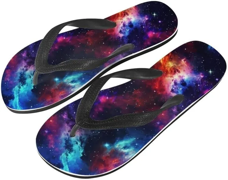 Women Tie-Dye Flip Flop Sandal, Hawaii Graffiti Soft Comfort Fit Slippers for Summer Unisex Outdoor Shower Slippers
