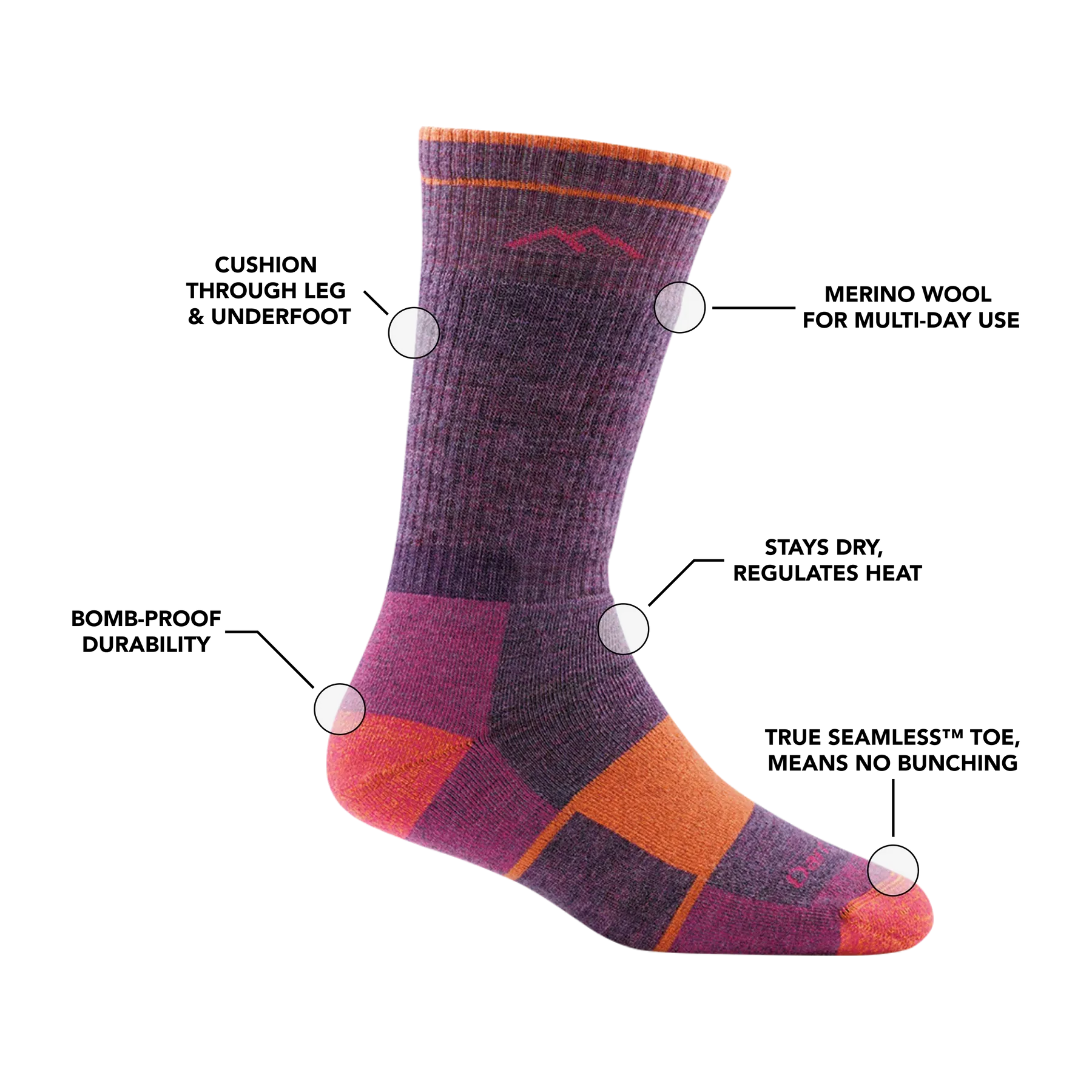 Women's Boot Hiker Midweight Hiking Socks (Eclipse)