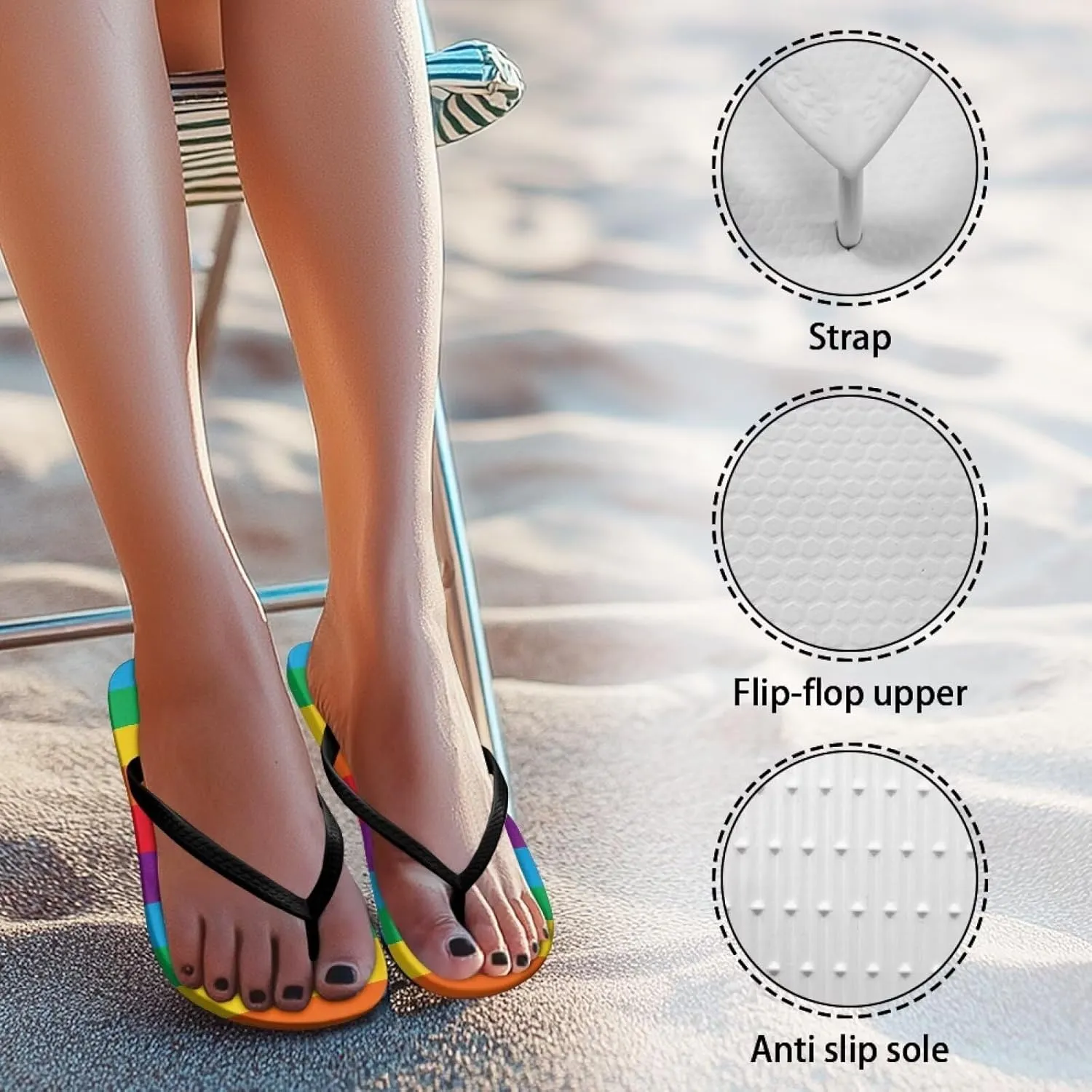 Women's Casual Flip Flops Comfortable Soft Sole Non-Slip EVA Flat Sandals Vacation Sport Summer Shoes