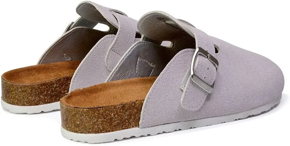 Womens Clogs Slider Ladies Casual Slip On Mule Flat Footbed Soft Cork Round Close Toe Shoes Size 3-8