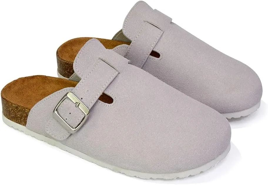 Womens Clogs Slider Ladies Casual Slip On Mule Flat Footbed Soft Cork Round Close Toe Shoes Size 3-8