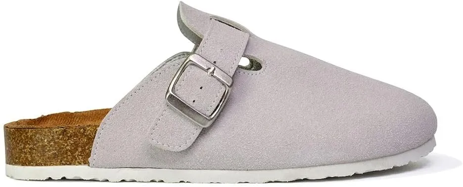 Womens Clogs Slider Ladies Casual Slip On Mule Flat Footbed Soft Cork Round Close Toe Shoes Size 3-8